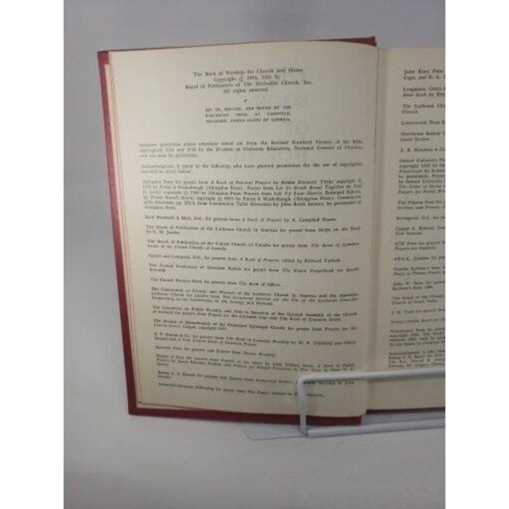 Book of Worship for Church and Home Methodist 1965 RED cover
